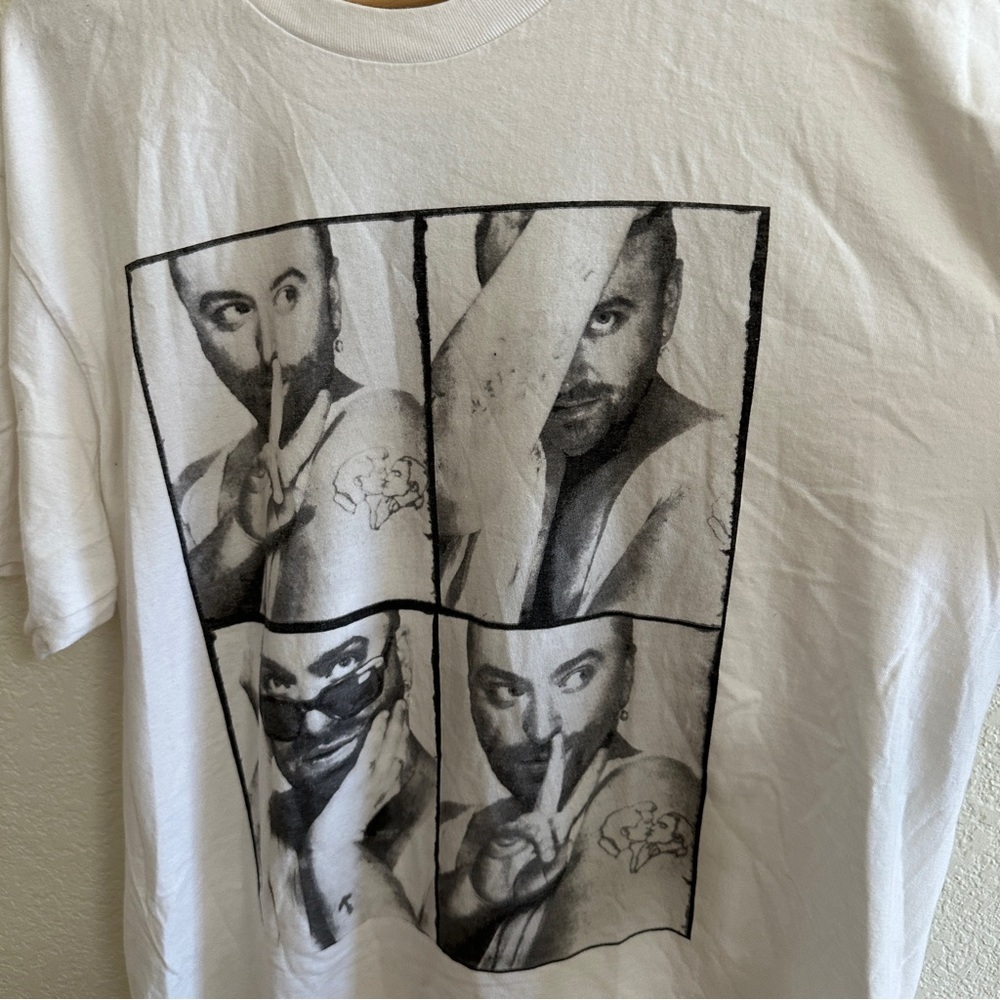 Sam Smith Tour Concert Monochrome Selfie Photobooth Graphic Men's Tee Tshirt XL - Picture 3 of 5